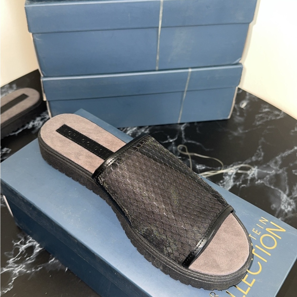 Lori Goldstein Slip On Woven Women Slide
Sandal Black Summer Shoes AUTHENTIC NEW